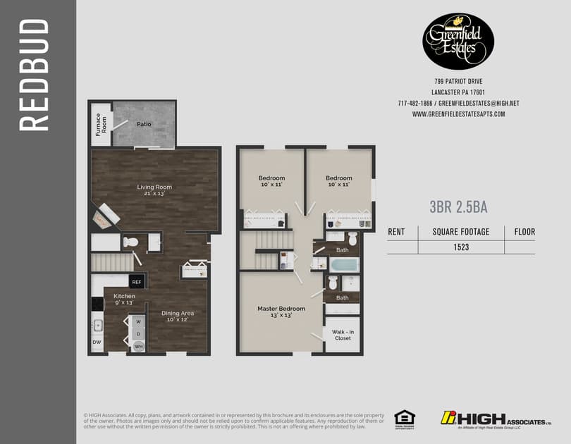 Redbud Floor Plan - 3 Bed TH